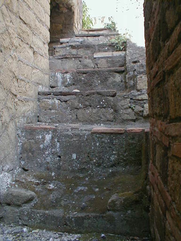 VI.10, Herculaneum, September 2004. Looking west up the steps
